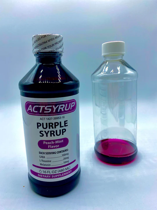 ACTSYRUP (16oz) Purple Peach-Mint Flavor